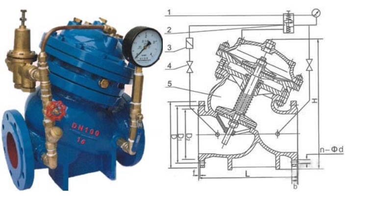 沃茨可調式減壓穩壓閥YX741X結構圖
